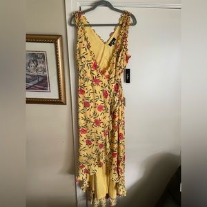 Lulu’s Yellow Floral Wrap Sundress
